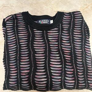 Domenic Sacco Italian Mercerized Cotton Textured Knit Sweater | Size L |